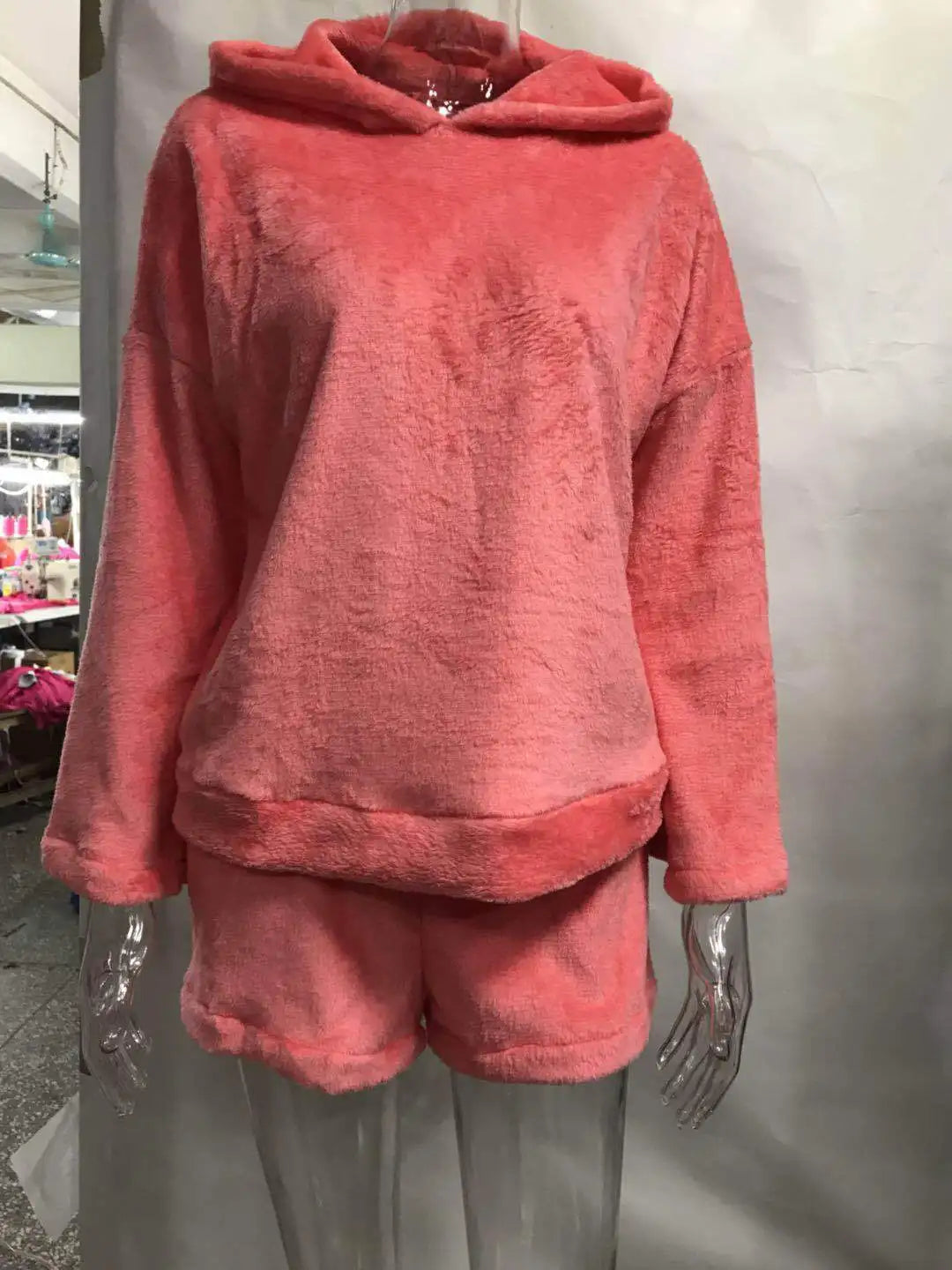 Pijamas de lana para Mujer, conjunto de Pijamas cálidos para otoño e invierno, lencería Sexy para Mujer, Pijama de gato, ropa de dormir para Mujer, ropa de casa