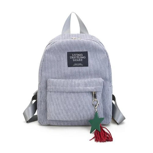 Mochilas Yogodlns para mujer, bolso de hombro de colegio con borla, mochila de pana, bolsas para cuaderno para niñas, mochila de estilo Preppy
