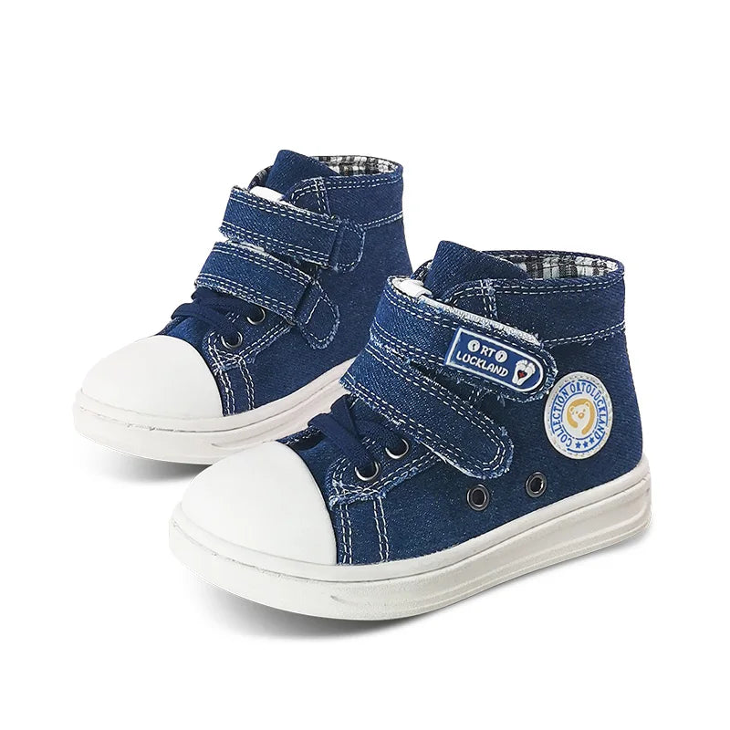 Ortoluckland-zapatos informales para niño y niña, calzado ortopédico de lona vaquera, para correr en la escuela, para verano y primavera