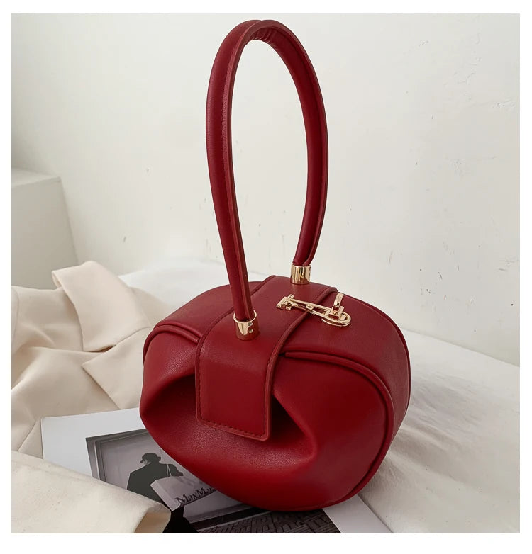 Bolso de mano con bola redonda para mujer, bolso de bolos de diseñador de marca, Mini bolsos de hombro de cuero PU, bolso de lujo para mujer, bolso para axila a la moda