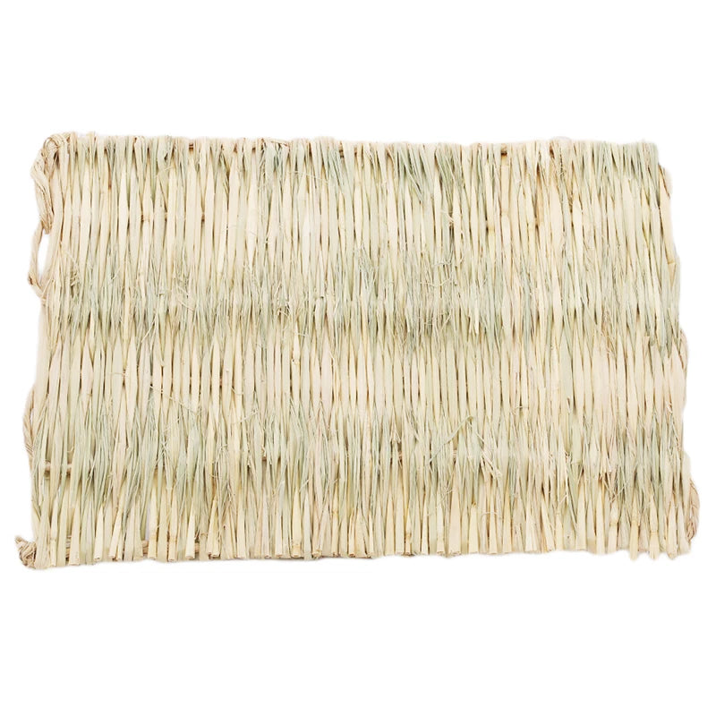 Estera de hierba de conejo para conejos, estera de heno tejida de animales pequeños, ropa de cama de paja Natural, estera de jaula de descanso para conejillo de indias, Chinchilla, hámster y rata