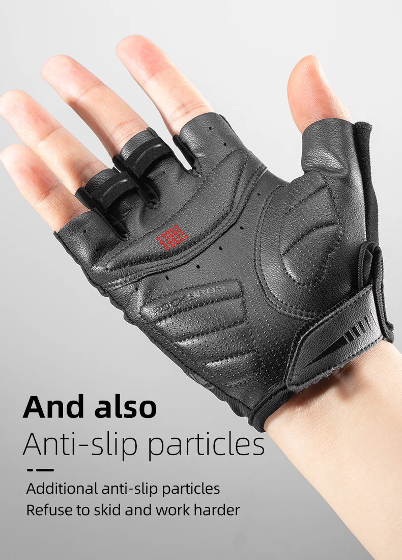 ROCKBROS Guantes de ciclismo Hombres Mujeres Guantes de medio dedo Guantes deportivos transpirables Guantes de bicicleta MTB
