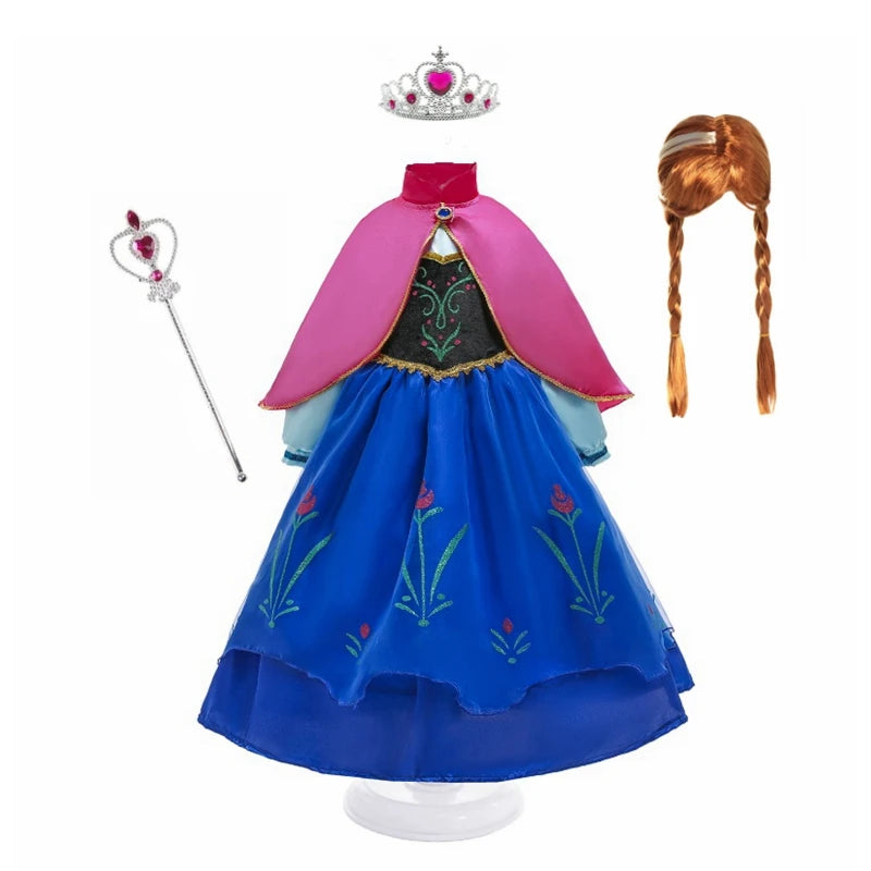 Disfraz de princesa Anna para niña, vestido de 2, 3, 4, 5, 6, 8, 10 años