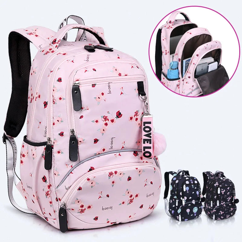 Mochila escolar grande, bonita mochila escolar para estudiantes, mochila impermeable estampada, bolsas para libros de escuela primaria para adolescentes y niños