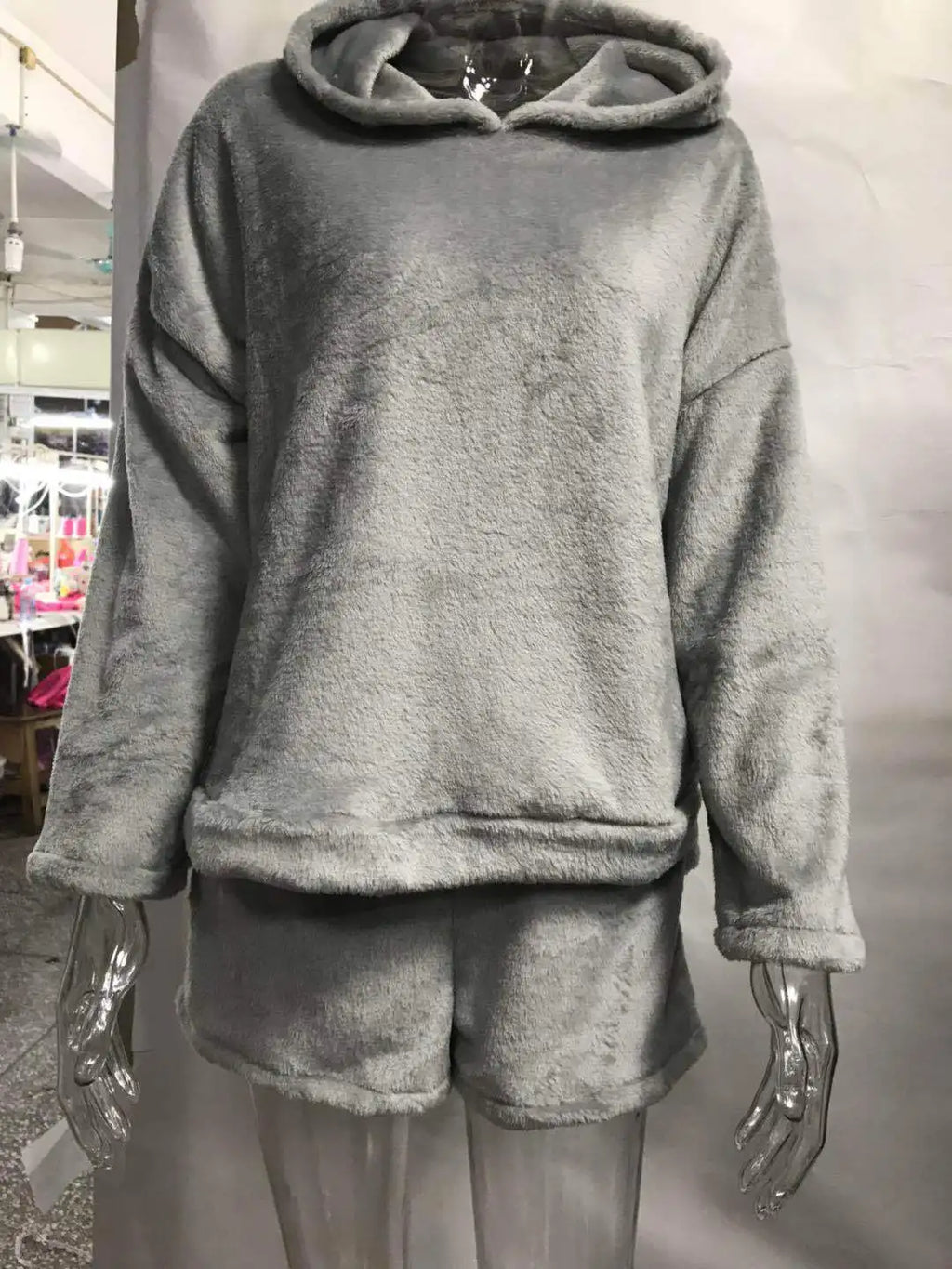 Pijamas de lana para Mujer, conjunto de Pijamas cálidos para otoño e invierno, lencería Sexy para Mujer, Pijama de gato, ropa de dormir para Mujer, ropa de casa