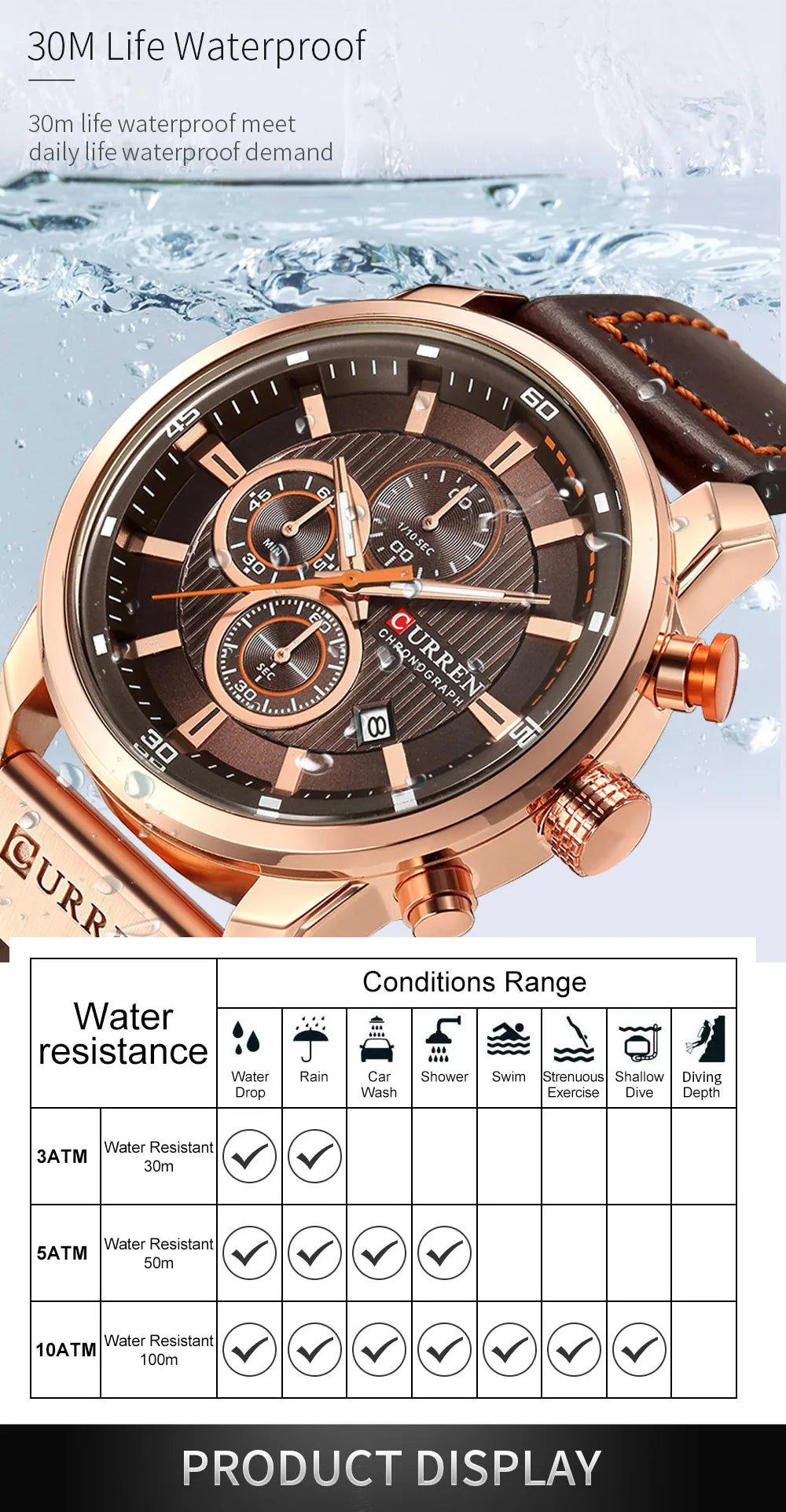 Relojes CURREN de cuarzo con fecha a la moda para hombre, relojes de marca superior de lujo para hombre, cronógrafo deportivo, reloj de pulsera para hombre, reloj Hodinky Masculino