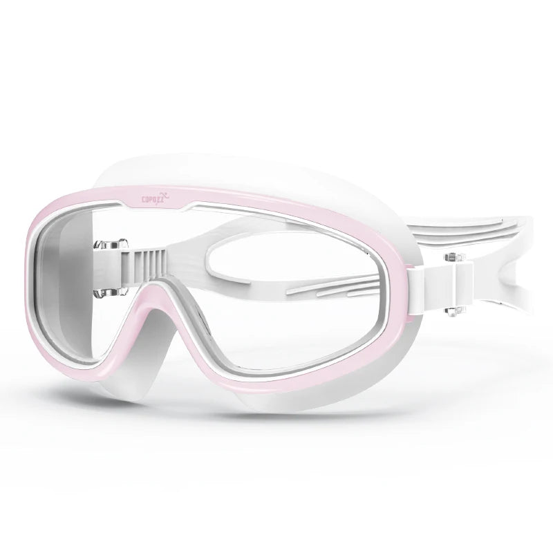 COPOZZ 2025 Gafas de natación antivaho Lente de forma completa Protección UV con marco grande de silicona Gafas de natación para hombres y mujeres