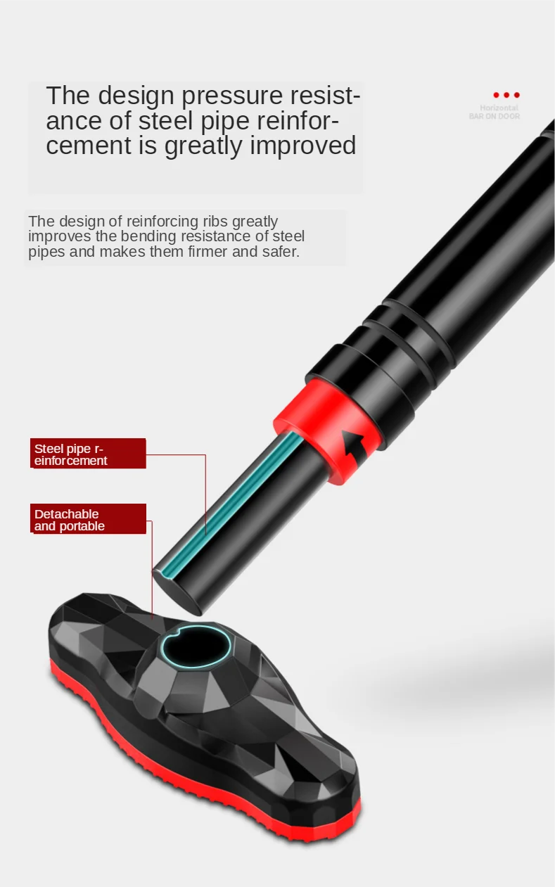 Barra Horizontal de puerta grande, barras de entrenamiento ajustables de acero para entrenamiento deportivo en casa, entrenamiento de brazo extraíble, barra para sentarse, equipo de Fitness