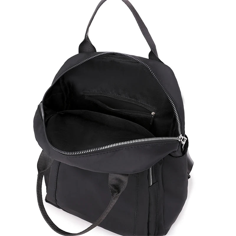 Mochila de viaje informal para mujer, bolsos de hombro Oxford impermeables, bolso de mano de gran capacidad, mochila negra, paquete escolar