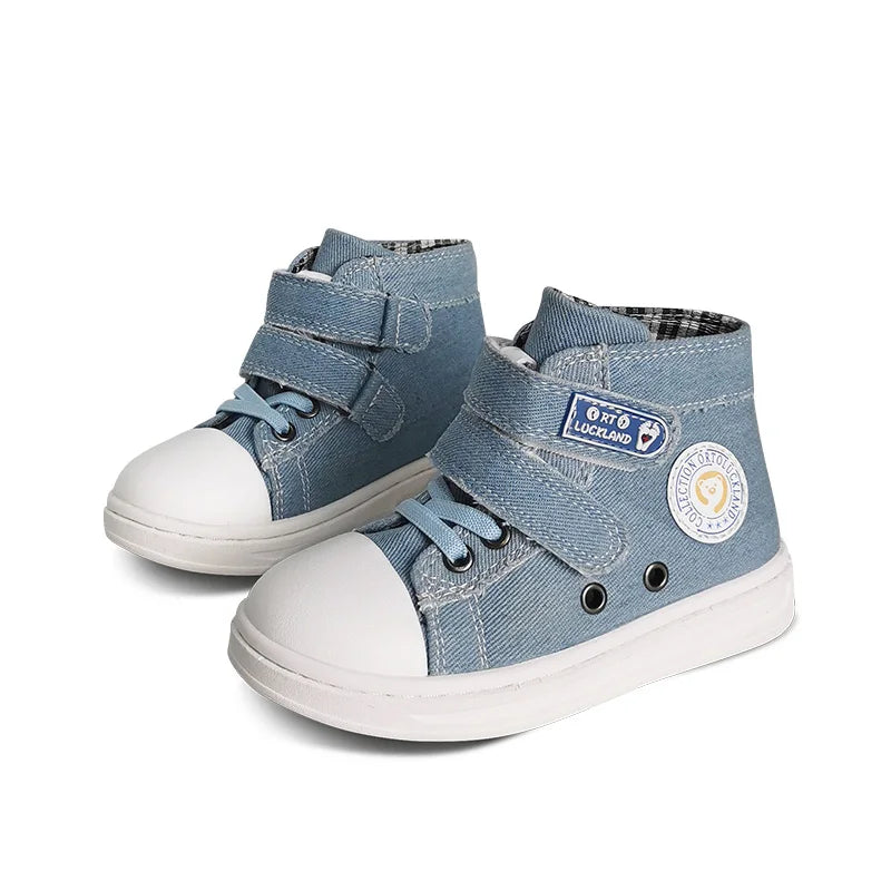 Ortoluckland-zapatos informales para niño y niña, calzado ortopédico de lona vaquera, para correr en la escuela, para verano y primavera