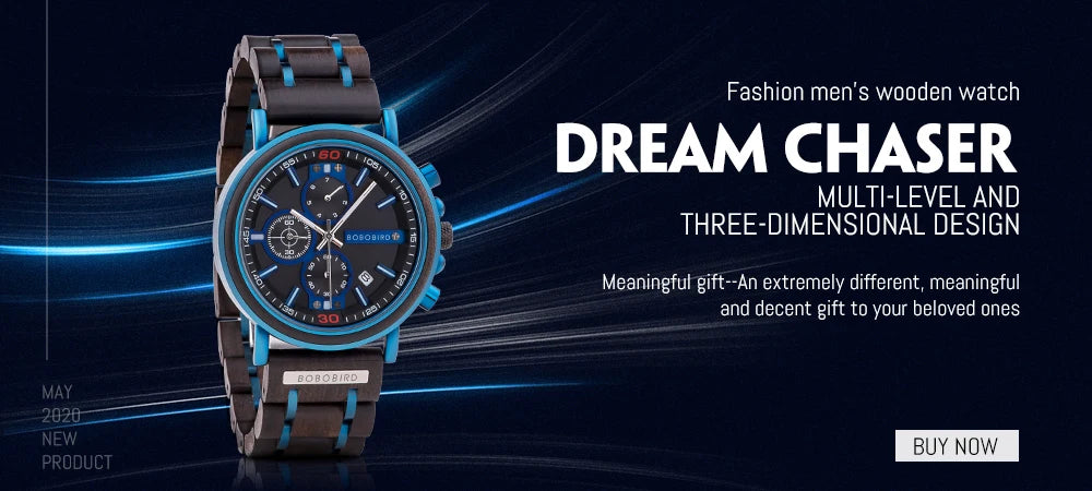 Reloj masculino BOBO BIRD hechos en madera, reloj de lujo con indicador de fecha hecho en madera, relojes de cuarzo, relojes de pulsera, excelente regalo para hombres W-Q13