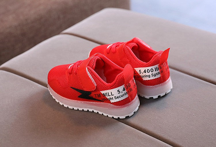 Zapatillas nuevas de moda de otoño con luces LED, zapatos para niño, zapatillas ligeras de malla transpirable para chico, zapatos deportivos informales cómodos Retro 2025