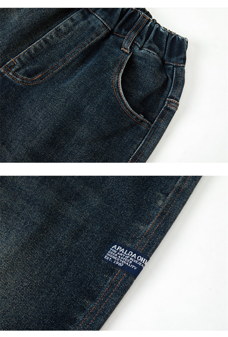 Pantalones vaqueros de Color puro para niños adolescentes, ropa para bebés, pantalones clásicos, ropa vaquera para niños, pantalones largos, pantalones casuales para niños de 4 a 12 años