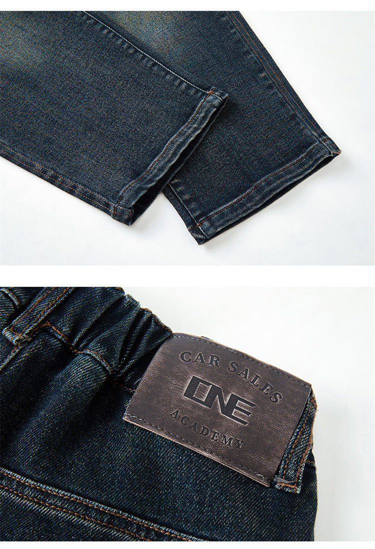 Pantalones vaqueros de Color puro para niños adolescentes, ropa para bebés, pantalones clásicos, ropa vaquera para niños, pantalones largos, pantalones casuales para niños de 4 a 12 años