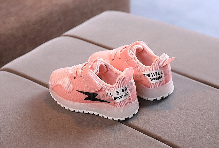 Zapatillas nuevas de moda de otoño con luces LED, zapatos para niño, zapatillas ligeras de malla transpirable para chico, zapatos deportivos informales cómodos Retro 2025