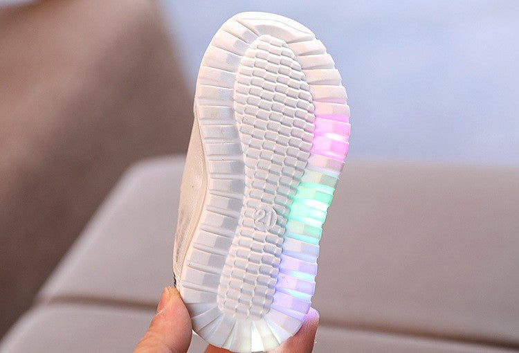 Zapatillas nuevas de moda de otoño con luces LED, zapatos para niño, zapatillas ligeras de malla transpirable para chico, zapatos deportivos informales cómodos Retro 2025