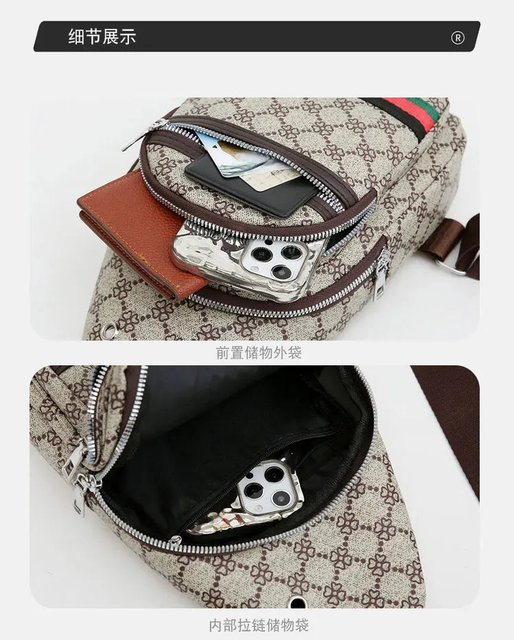 Bolso Mensajero Multifuncional para Hombre, Bolso de Hombro, Bolso Casual Cruzado con Orificio para Auriculares