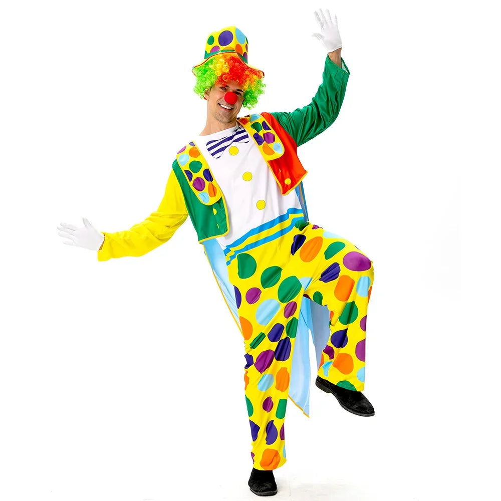 Disfraces de payaso para adultos de Halloween, disfraces de espectáculo de mascarade sur scène, payaso de cirque, juego magia, espectacl