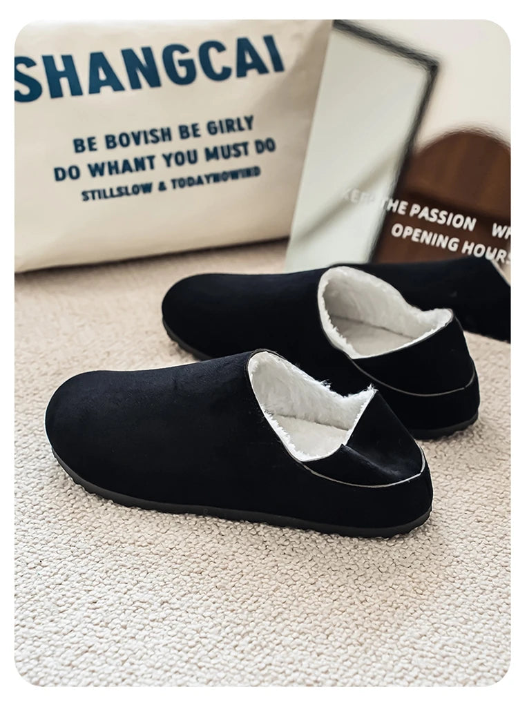 2025 zuecos de moda, zapatillas para hombre, zapatillas planas informales para exteriores, cómodas zapatillas de gamuza de suela gruesa, zapatos de playa antideslizantes para mujer