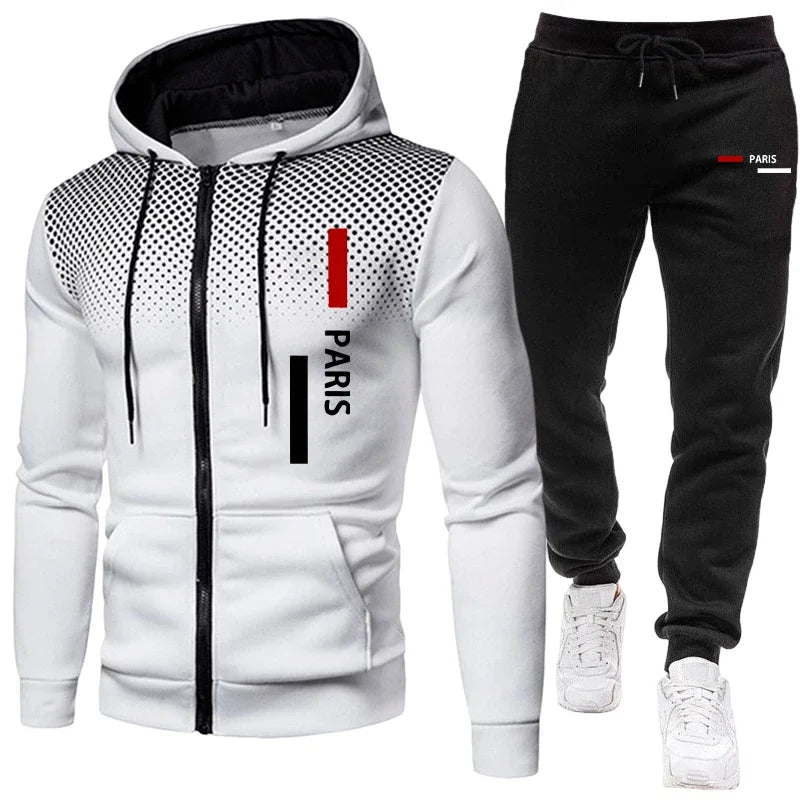 Ropa deportiva para hombre, sudadera con capucha y pantalones de chándal, sudadera deportiva informal urbana con cremallera, traje para correr, trajes de entrenamiento de otoño/invierno