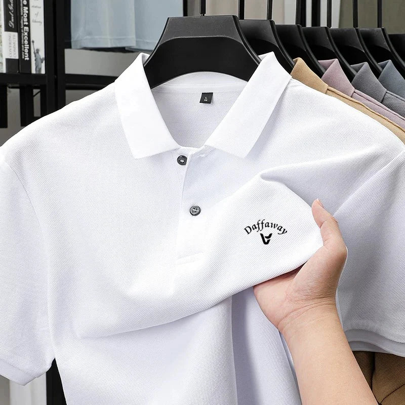 Camiseta polo de marca de golf de manga corta, 100% algodón, informal, para hombre, novedad de verano, estampada, deportiva, cómoda, transpirable, con solapa