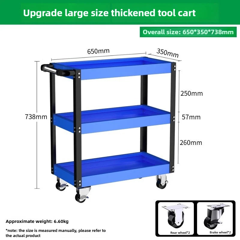 BaoLian-carro de herramientas de taller mecánico, carrito de herramientas con ruedas de freno, caja de herramientas, organizador de gabinete, soporte, estantes de banco de trabajo de garaje