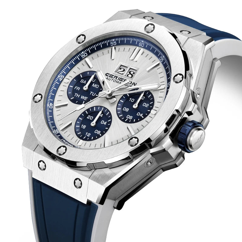 2026 relojes mecánicos para hombre, relojes de pulsera deportivos analógicos automáticos con correa de silicona, Reloj resistente al agua de acero inoxidable