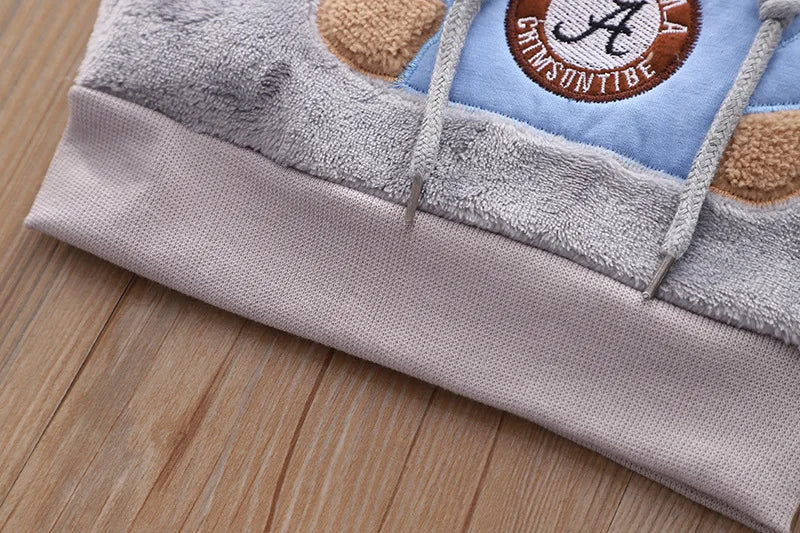 Ropa de otoño e invierno para niños, conjunto de pijamas para bebés, ropa de dormir de lana de Franela gruesa para niños, conjuntos de 2 uds, trajes cálidos para el hogar, ropa para niños