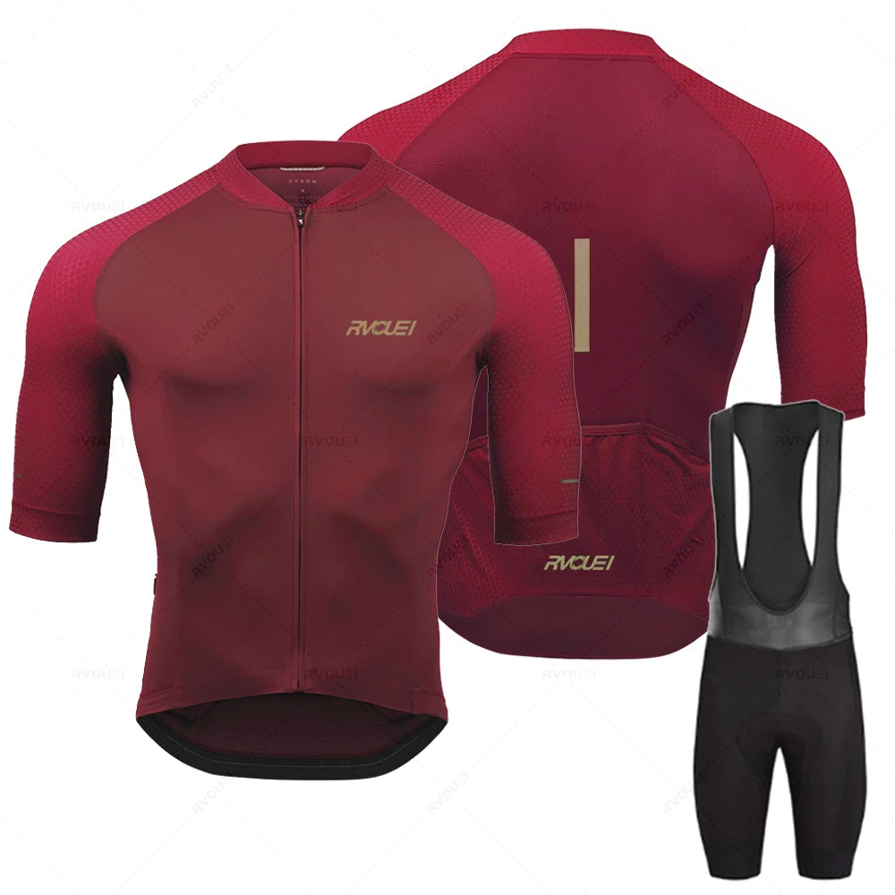 2025 Rvouei Pro Team Ropa de bicicleta hombres nueva Ropa de bicicleta de carretera Ropa de carreras transpirable Ciclismo Jersey conjunto Ropa Ciclismo Maillot