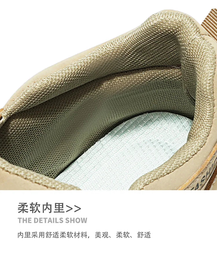 Botas de plataforma de diseñador de moda para hombre, zapatos de trabajo informales con cremallera para exteriores, antideslizantes, resistentes al desgaste, nuevo estilo, 2025