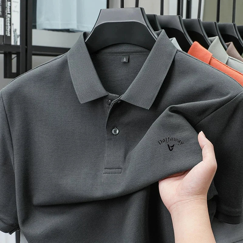 Camiseta polo de marca de golf de manga corta, 100% algodón, informal, para hombre, novedad de verano, estampada, deportiva, cómoda, transpirable, con solapa