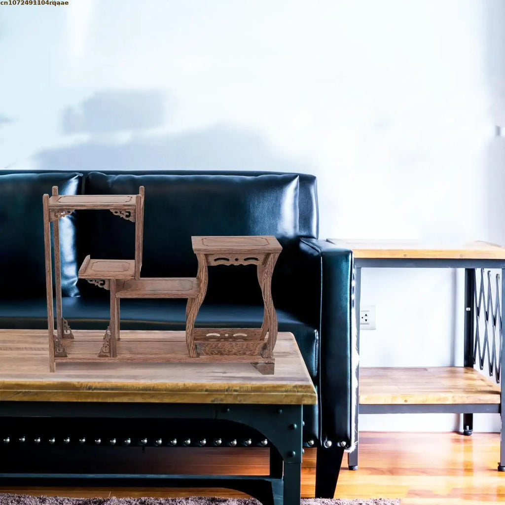 Estante de Almacenamiento de Madera Maciza Natural, Soporte de Almacenamiento para Cocina, Estante Decorativo para Jarrones, Bonsáis, Plantas, Figuras, Juegos de Té