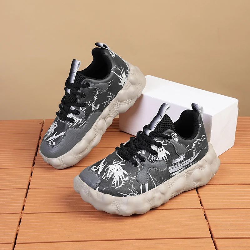 Zapatos para Hombre, Nuevas Zapatillas Deportivas Beige de Caña Alta, Zapatos Gruesos para Hombre, Aumentan la Estatura, Moda Casual, Tallas Grandes, Zapatos de Tenis con Amortiguación