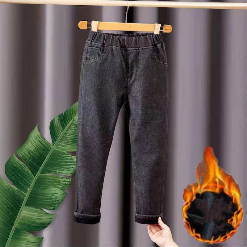 Pantalones para adolescentes de 3 a 14 años, ropa Infantil para niñas, pantalones vaqueros de lana de invierno para niños, pantalones vaqueros para niños, ropa para niñas