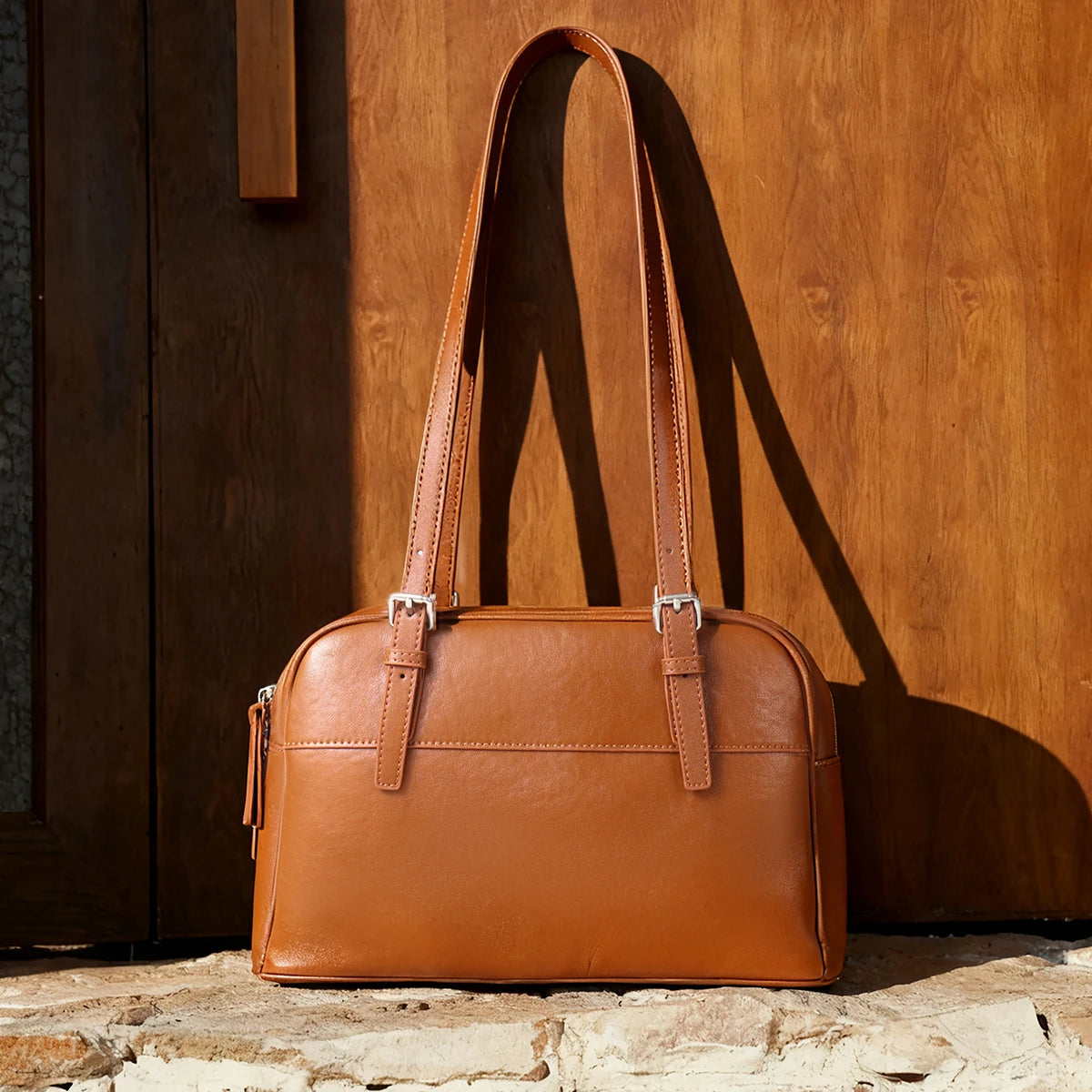 Bolso de Mano para Mujer 2025, Nuevo Bolso Boston, Bolso Bowling, Bolso de Hombro de Cuero Genuino, Bolso de Mujer