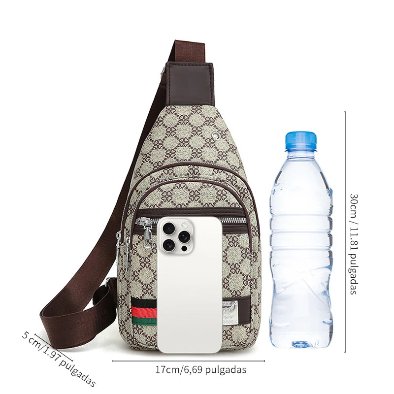 Bolso Mensajero Multifuncional para Hombre, Bolso de Hombro, Bolso Casual Cruzado con Orificio para Auriculares