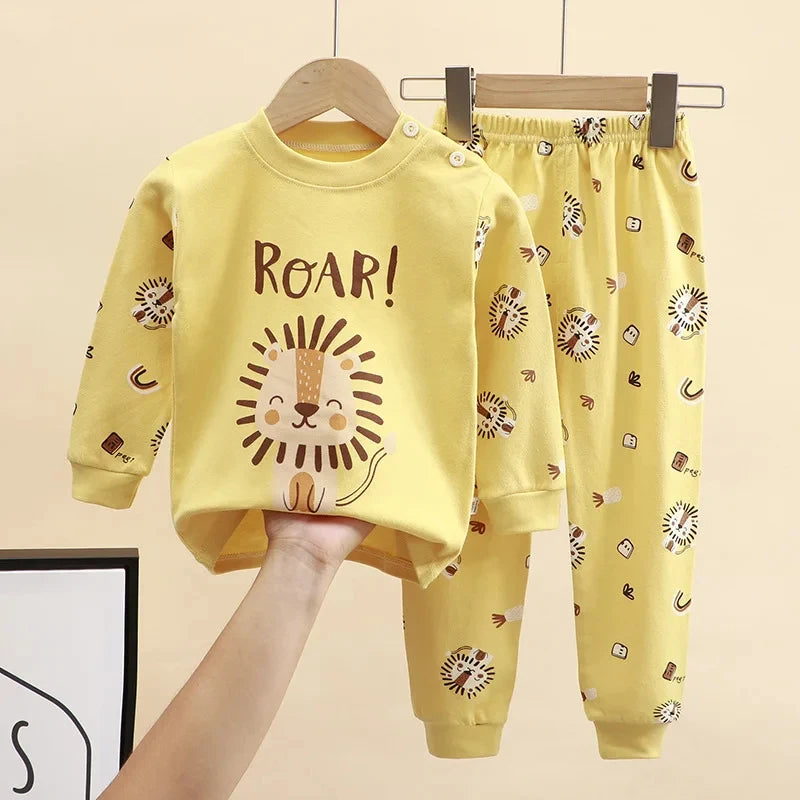 Conjunto para niños, pijamas de algodón para bebés, ropa de otoño para niños, conjuntos de pantalones, ropa para el hogar para bebés, trajes para recién nacidos