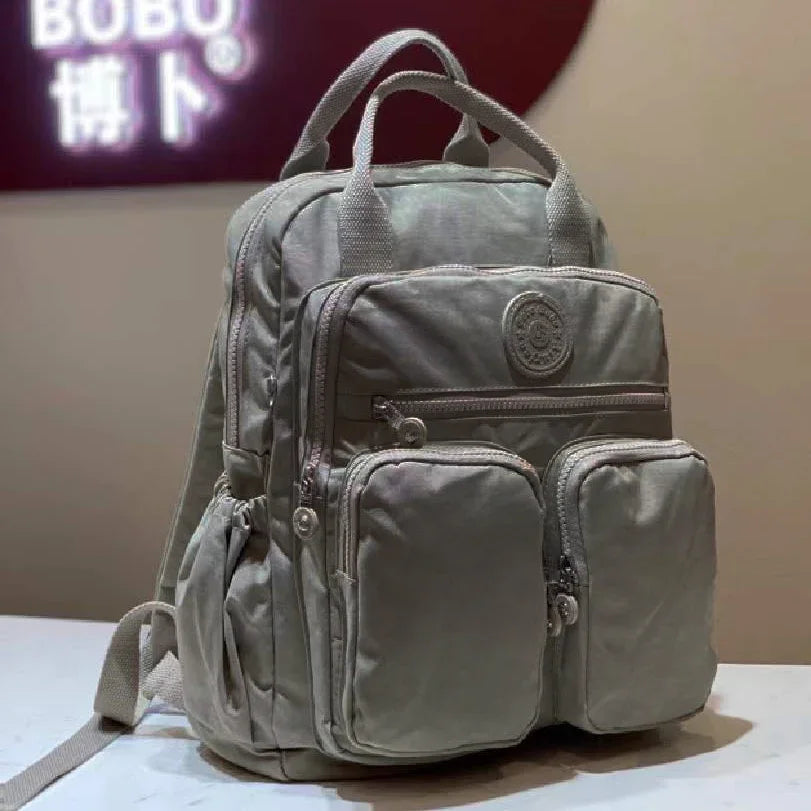 Mochila de moda para mujer, impermeable, de nailon, con mango suave, sólido, multibolsillo, con cremallera de viaje, mochilas escolares femeninas, mochila para ordenador portátil