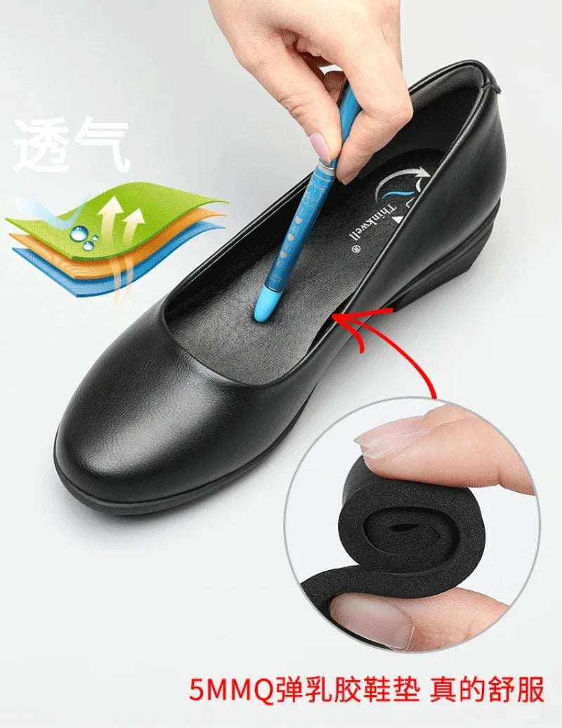 Zapatos De Mujer De suela blanda a la moda, Zapatos De trabajo cómodos para el trabajo, Zapatos De tacón grueso para Mujer, Zapatos antideslizantes De Mujer