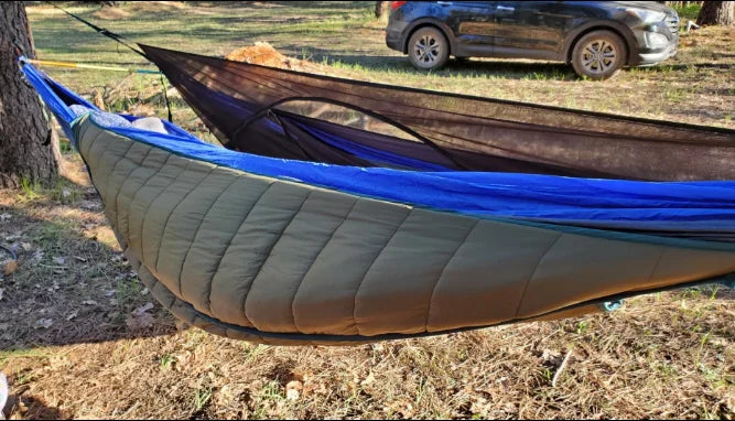 WOQI Hamaca plegable grande con flecos de macramé brasileño doble para acampar con soporte y bolsa de transporte