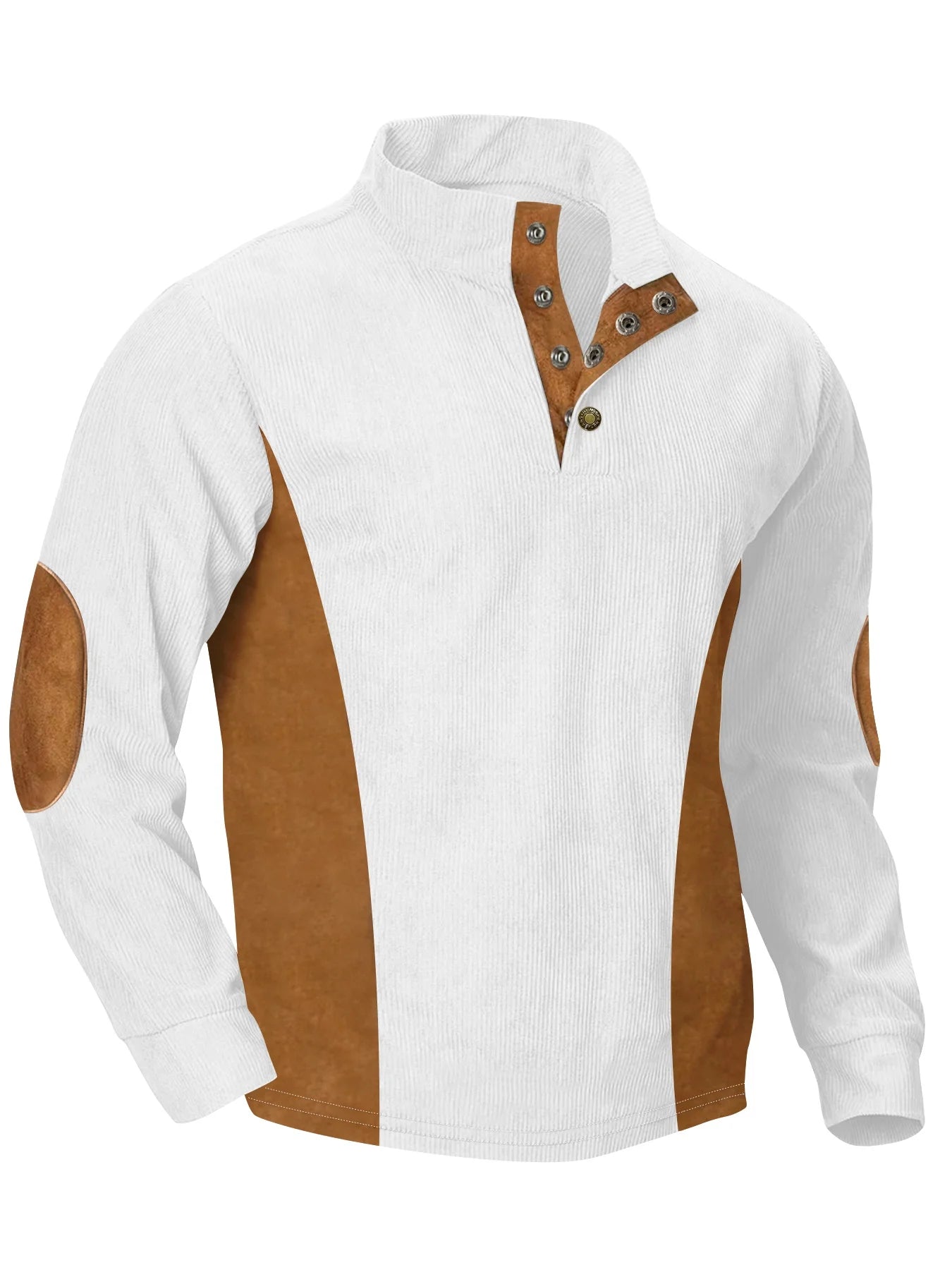 Camiseta de Golf con cuello informal para hombre, ropa deportiva de alta calidad con diseño de rayas de pana, Color puro, primavera y otoño