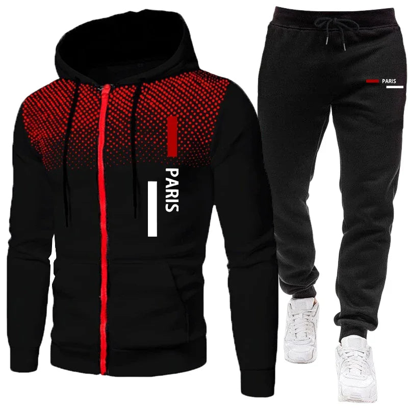 Ropa deportiva para hombre, sudadera con capucha y pantalones de chándal, sudadera deportiva informal urbana con cremallera, traje para correr, trajes de entrenamiento de otoño/invierno