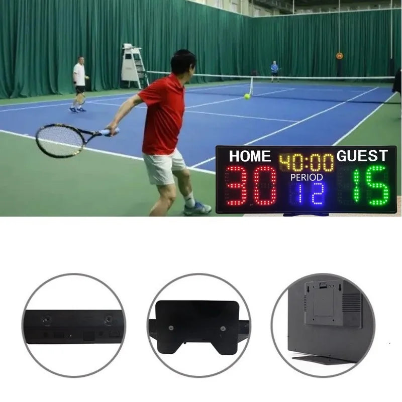 Tablero de puntuación de partido de entrenamiento de tenis profesional portátil, marcador Digital de cancha de Padel electrónica LED con Control de muñeca
