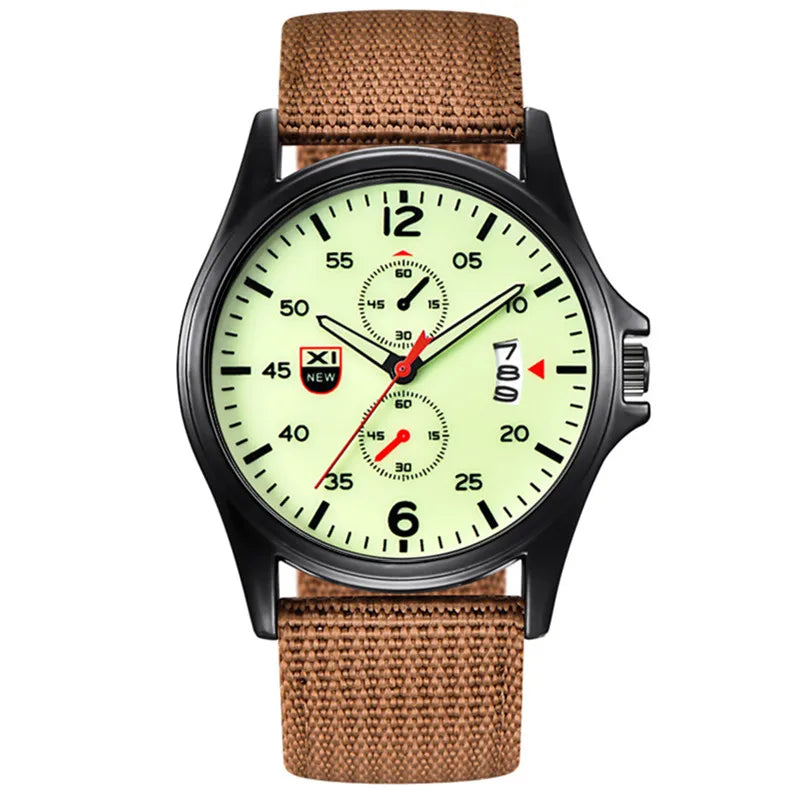 Reloj Hombre genuino marca XINEW relojes para Hombre negro estudiantes niños moda banda de nailon ejército deportes fecha Reloj Reloj Masculino