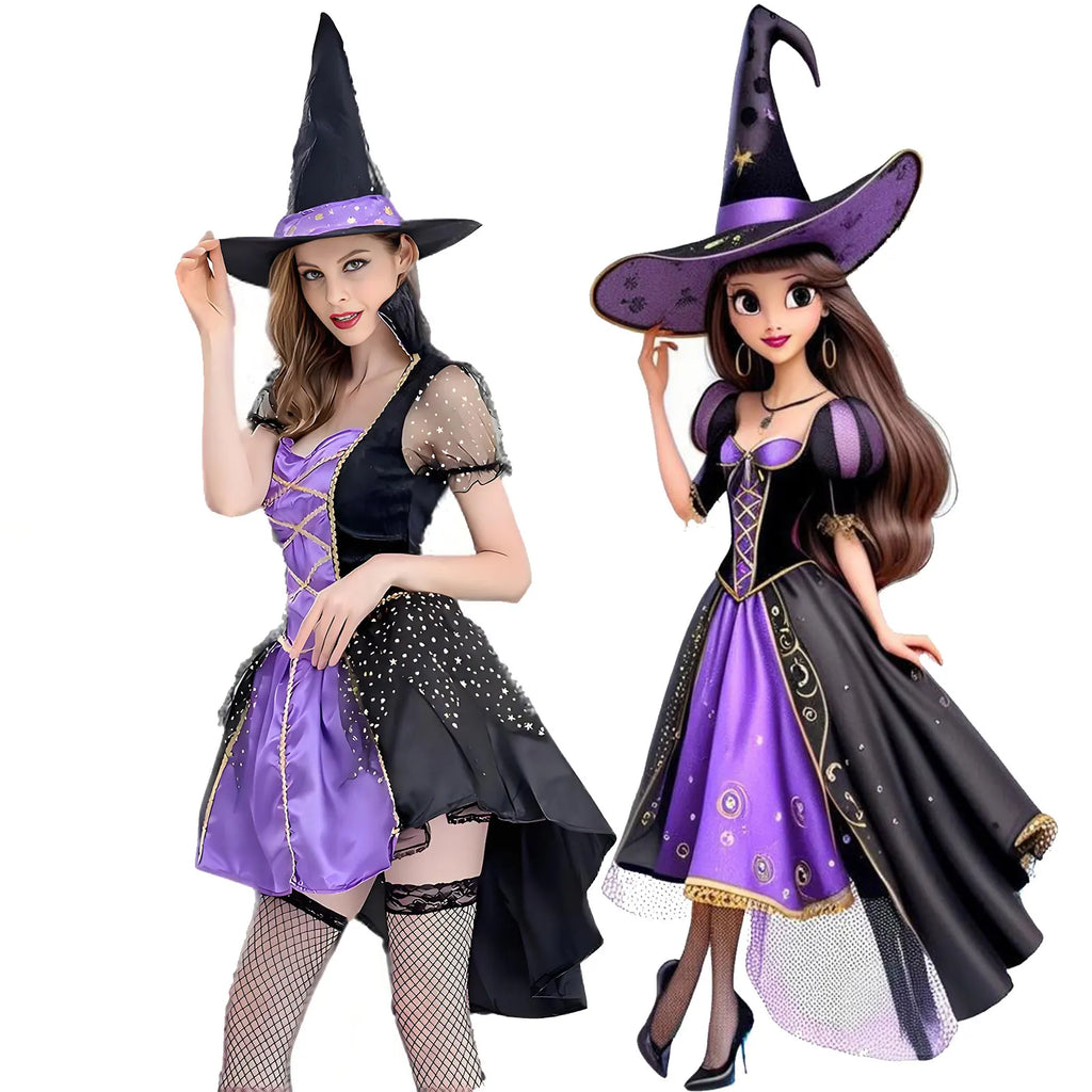Disfraz de Halloween para mujer adulta, vestido de Reina, bruja mágica, demonio de Pascua, vampiro, novia, bruja de la muerte, disfraces de Cosplay, vestido de corte Retro