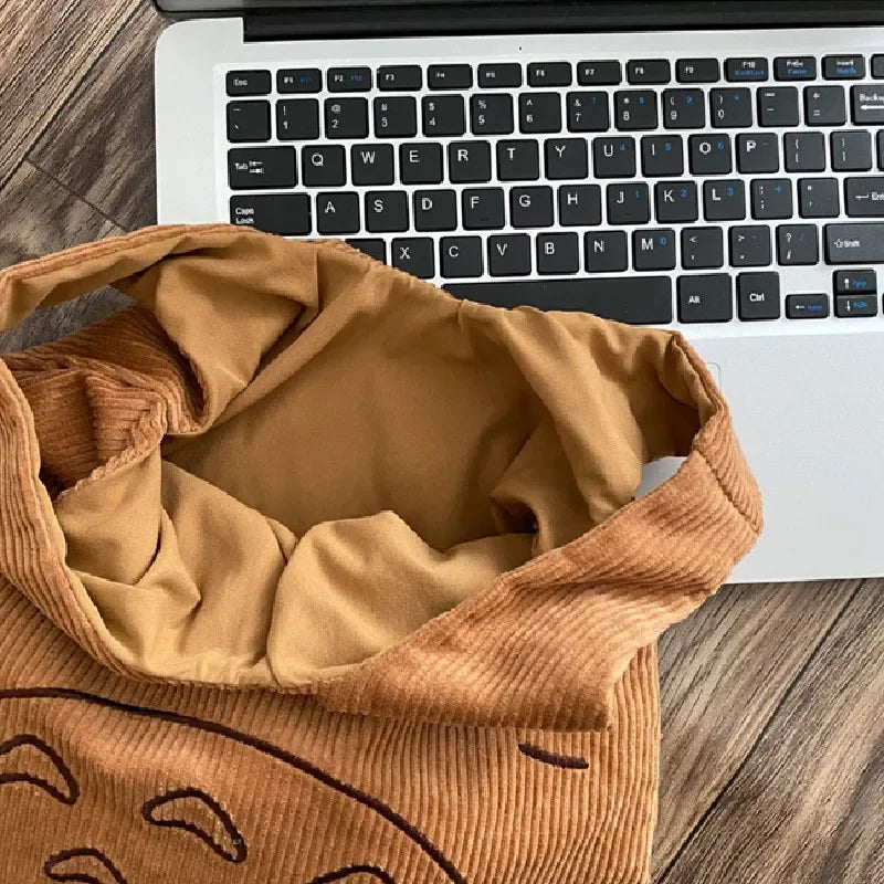 Bolsos de pana para mujer, bolso de hombro a rayas Simple para trabajo y compras, Bolso de mano de gran capacidad