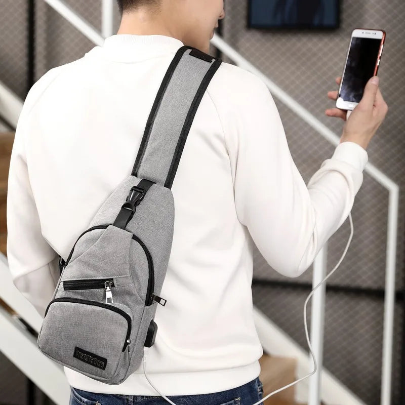 Bolso cruzado informal a la moda, bolso de hombro pequeño para hombre, mochila Diagonal para hombre, bolso mensajero para teléfono, riñonera para niño, paquete de pecho nuevo