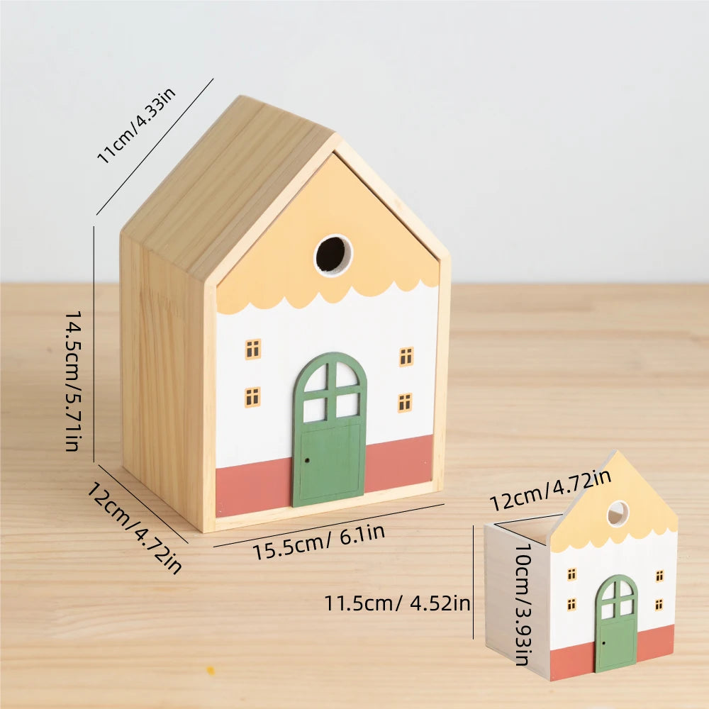 Caja de almacenamiento de madera, organizador de cajones de escritorio para casa, portalápices de gran capacidad, soporte de papelería para brochas de maquillaje, decoración para el hogar y la Oficina