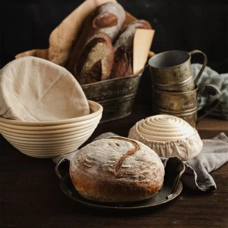 WALFOS-cesta de mimbre de fermentación de ratán Natural, cesta de masa, Baguette, cesta de pan francés, cestas de fermentación de masa, Banneton Molde de cesta de fermentación de pan