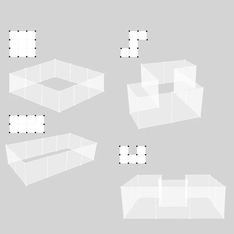 Parque infantil DIY para mascotas pequeñas, jaula plegable para perros, valla de patio para perros, gatos, gatitos, conejillos de indias, conejitos, erizos